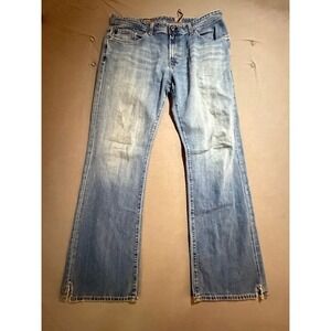 AG Adriano Goldschmied Fillmore Bootcut Jeans Blue Denim Belted Pocketed 38X34